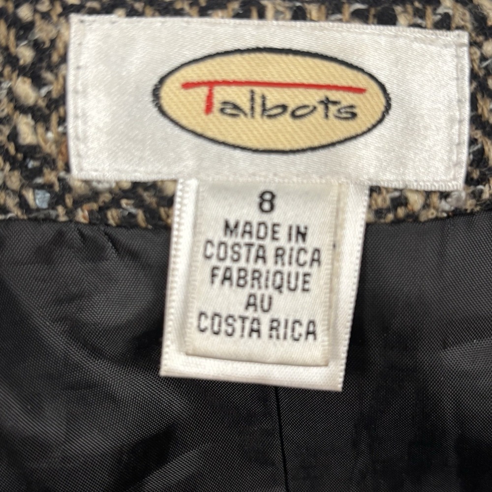 TALBOTS Womens Brown Tweed Wool Straight Pencil Skirt 8 Office Heritage Preppy‎ - Picture 5 of 6